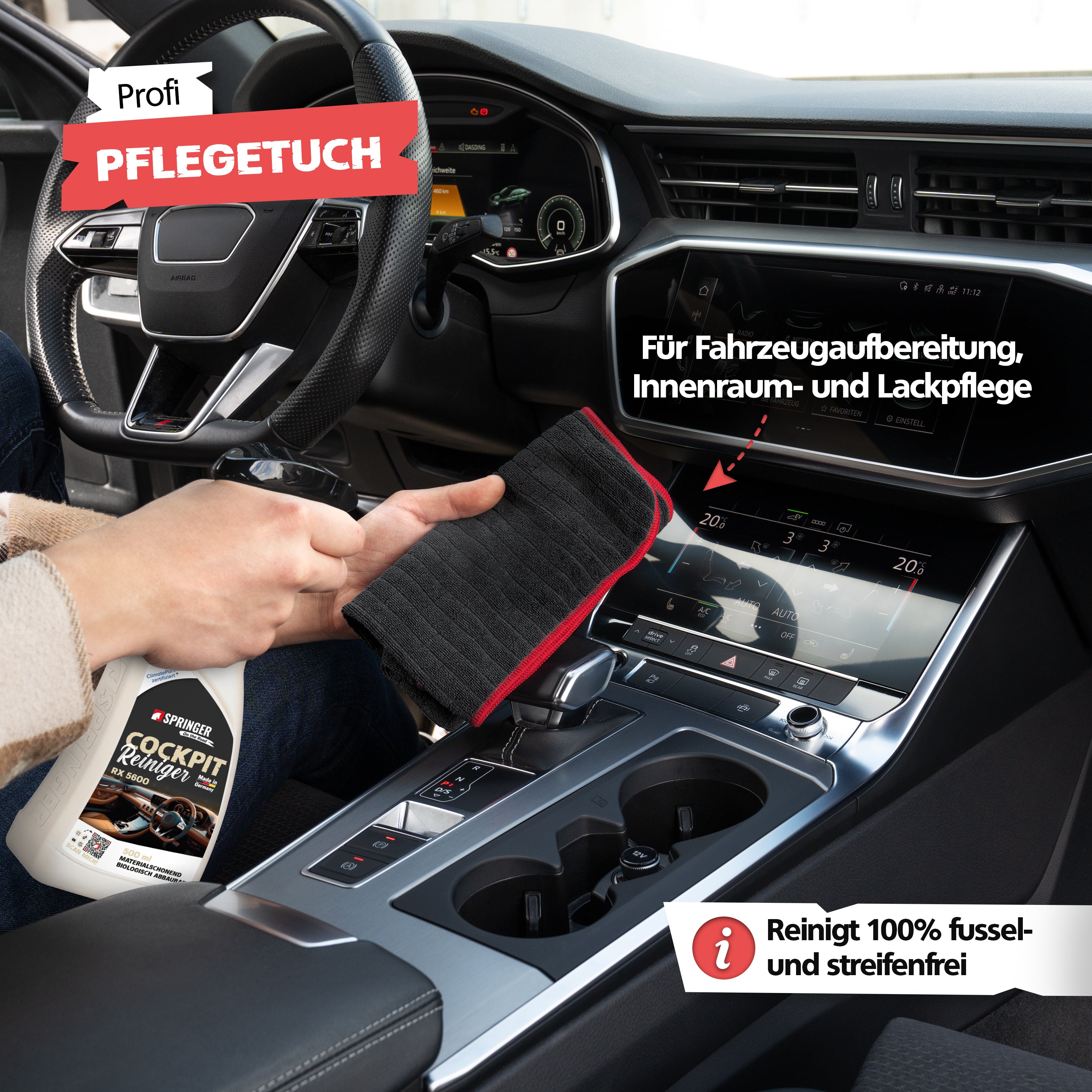 SPRINGER - ZX1300 - Auto Mikrofasertuch 40 x 40 cm - Assembled in Germany
