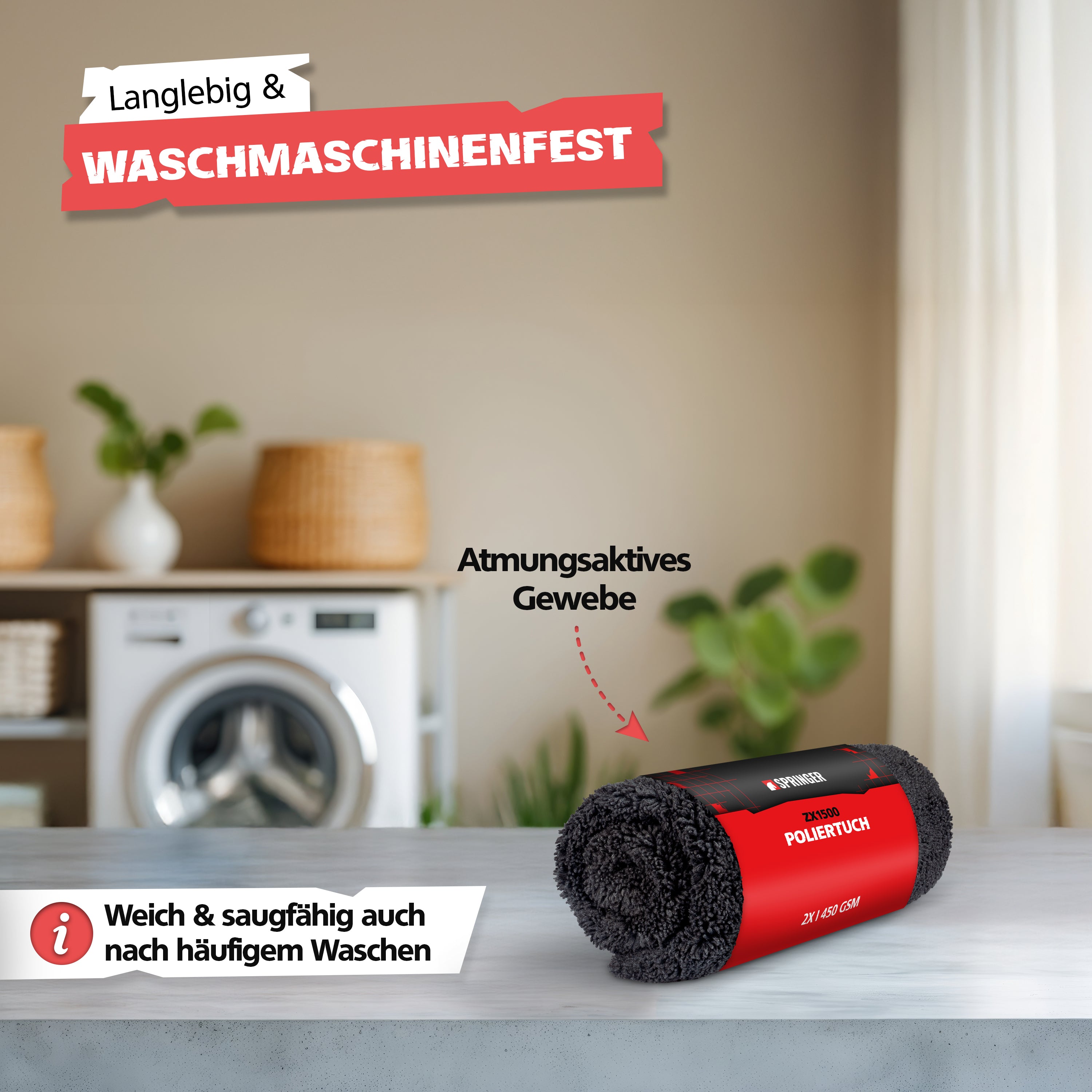 SPRINGER - ZX1500 - Mikrofasertuch Duo 40 x 40 cm - Assembled in Germany